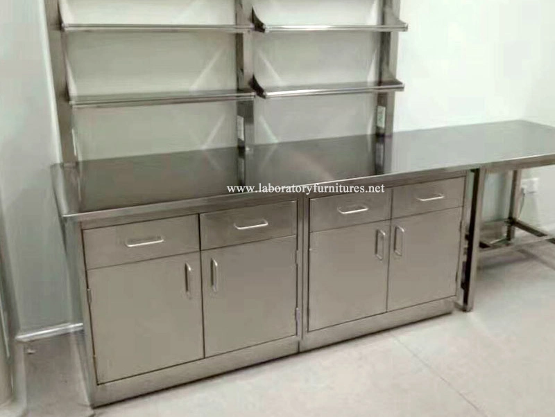 Stainless Steel Bench with Cabinet Laboratory Furniture 304stainless Steel Workstation Bench Jh-Ss006)