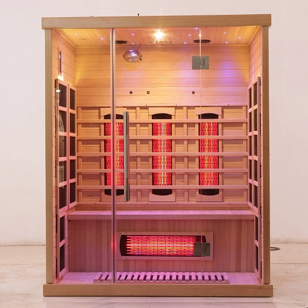 Big Far Infrared Dry Sauna Room Made of Hemlock with Ceramic Heating Rod for Indoor Use