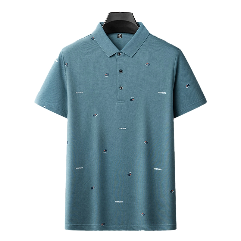 Short-Sleeved Men's Fashion Print Polo Shirt
