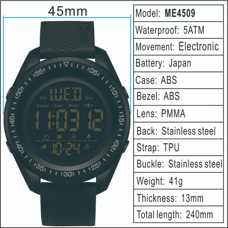 Simple Stop Watch Digital Waterproof Wrist Watch Sport Men