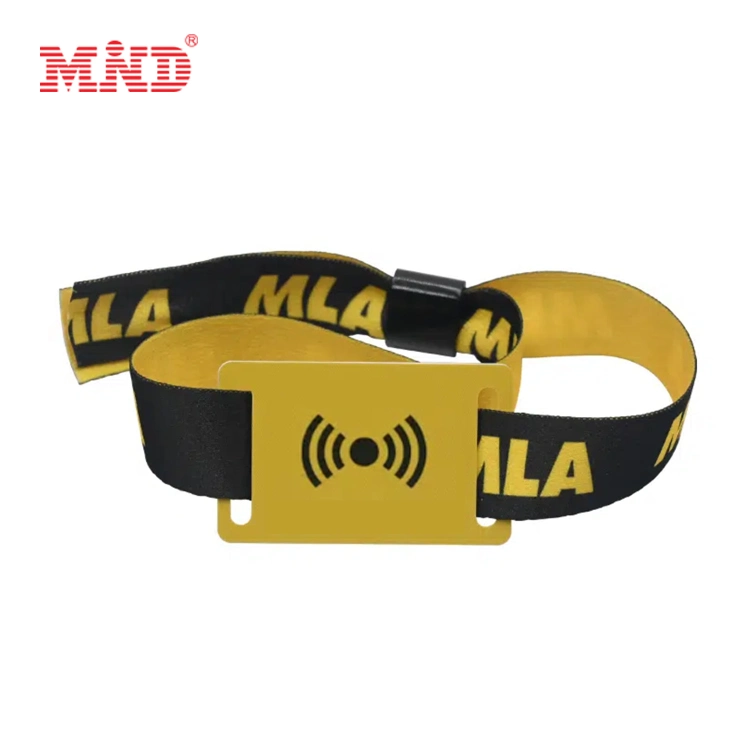 Adjustable Polyester RFID Fabric Festival Sports Event Woven Wristband