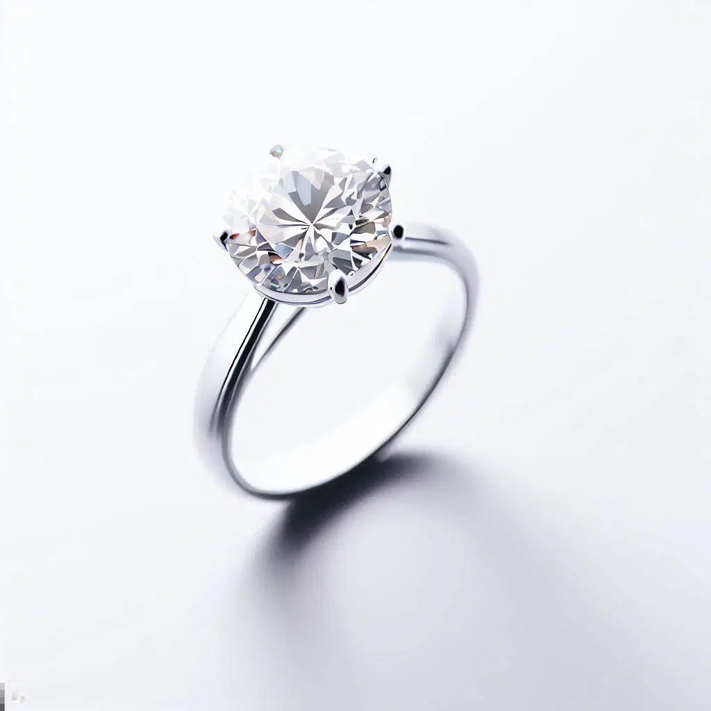 Fashion Jewelry 14K White Gold 3 Carat Lab Grown Diamond Ring