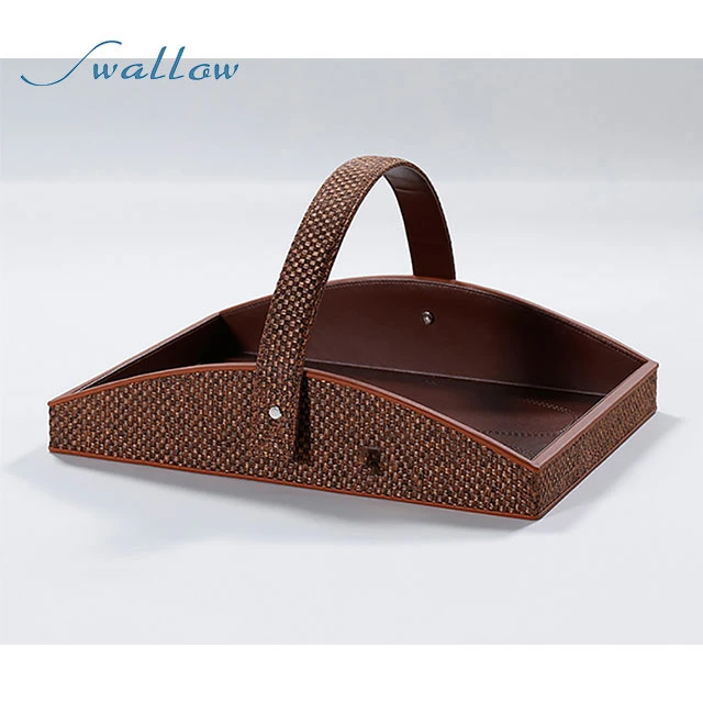 OEM & ODM Leather Bathroom Accessories, Leather Amenity Tray Swallow