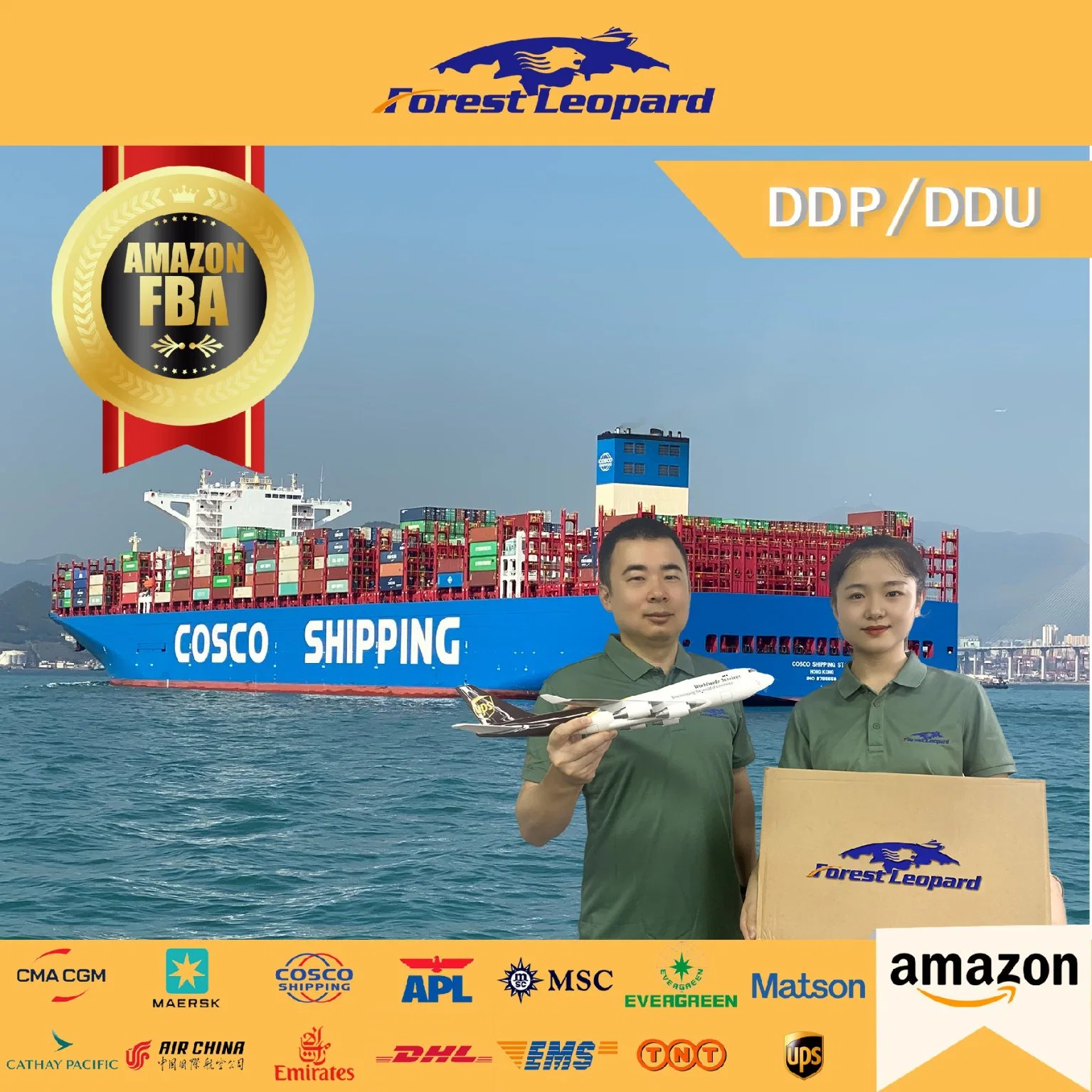 Forest Leopard Hot Selling Sea Freight Forwarder Shipping Service Niedrigster Ocean Fee Cargo von China nach American Door to Door DDP