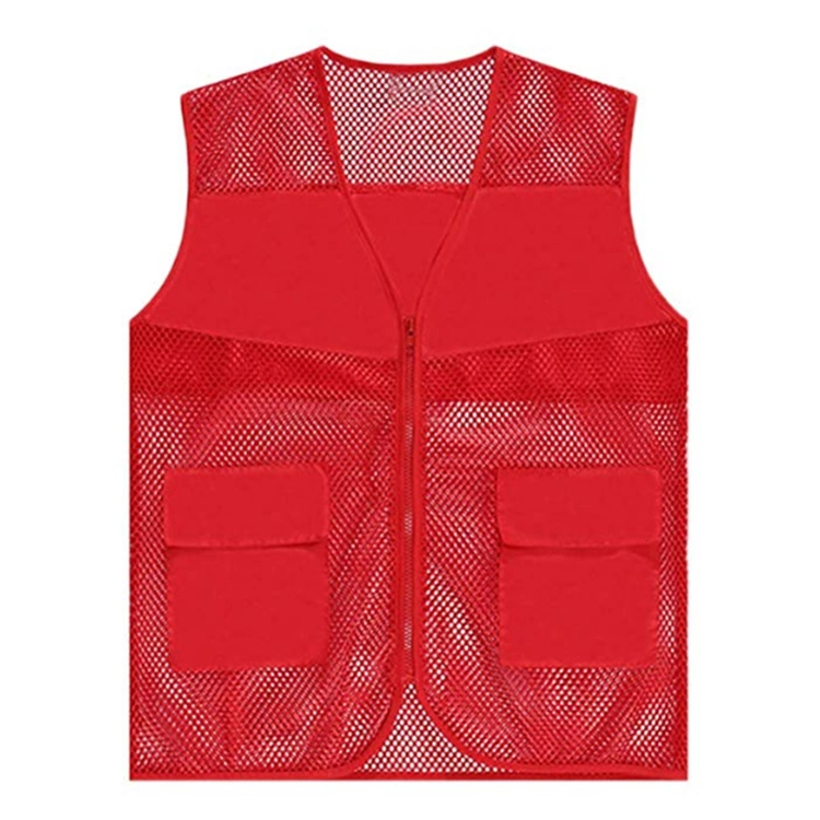 Hot Selling Unisex Advertising Volunteer Promotional Mesh Work Fishing Vest for Men