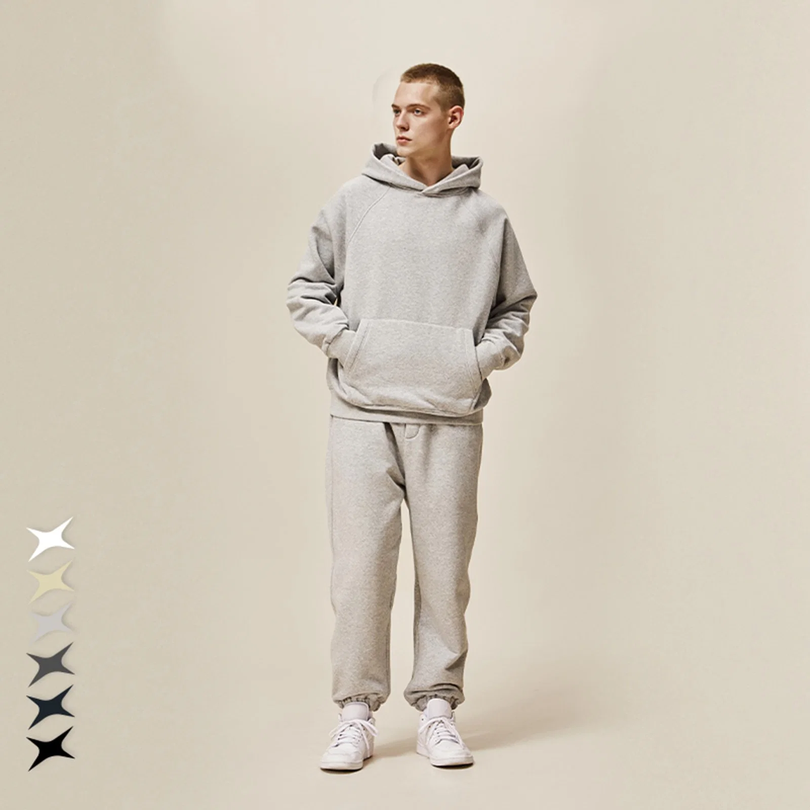 Oversized Hoodies and Jogger Set Winter Thick Polar Fleece Tracksuit Jogging Suit