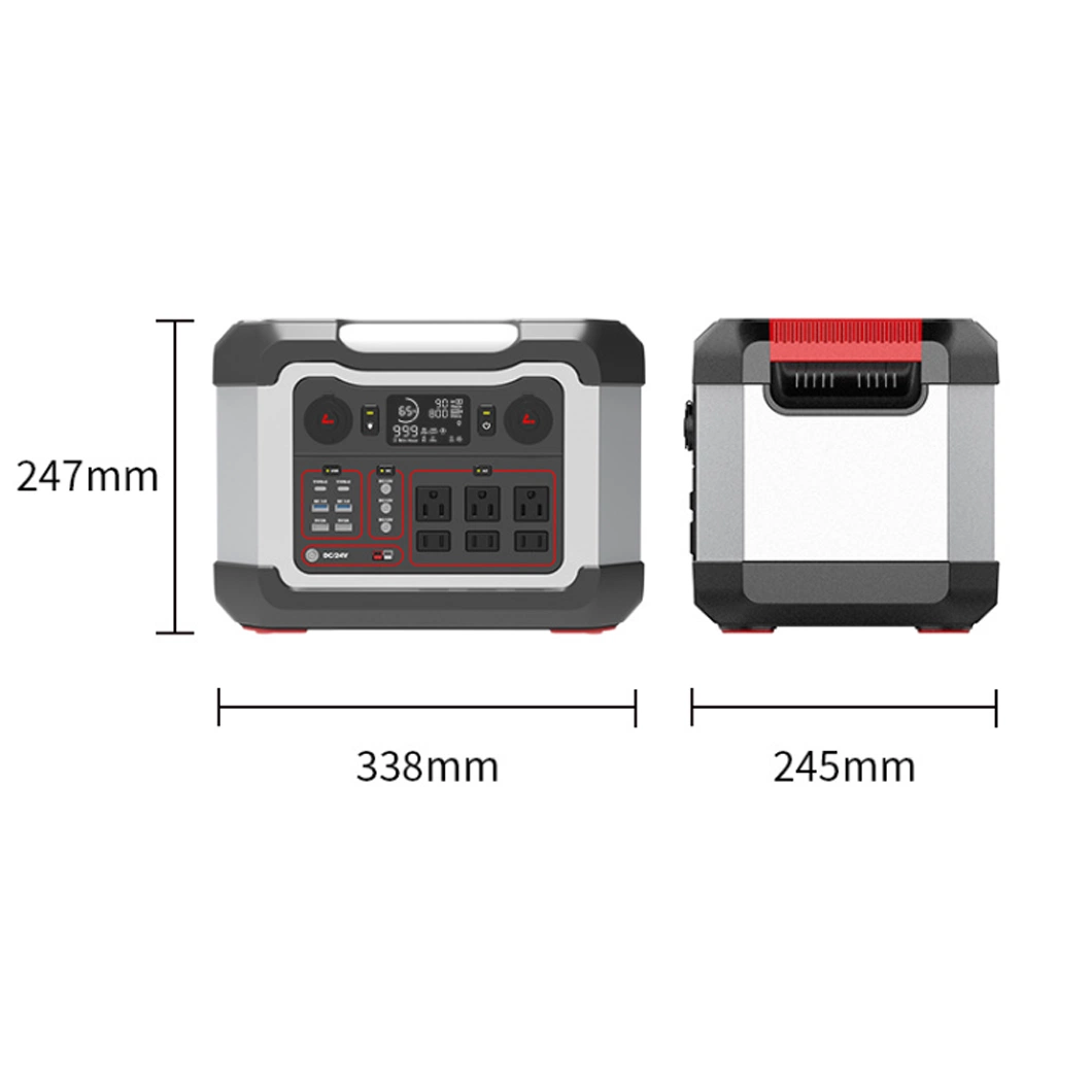 1200W Wireless Charger Solar Lithium Portable Power Station USB 5V 12V Power Supply Outdoor