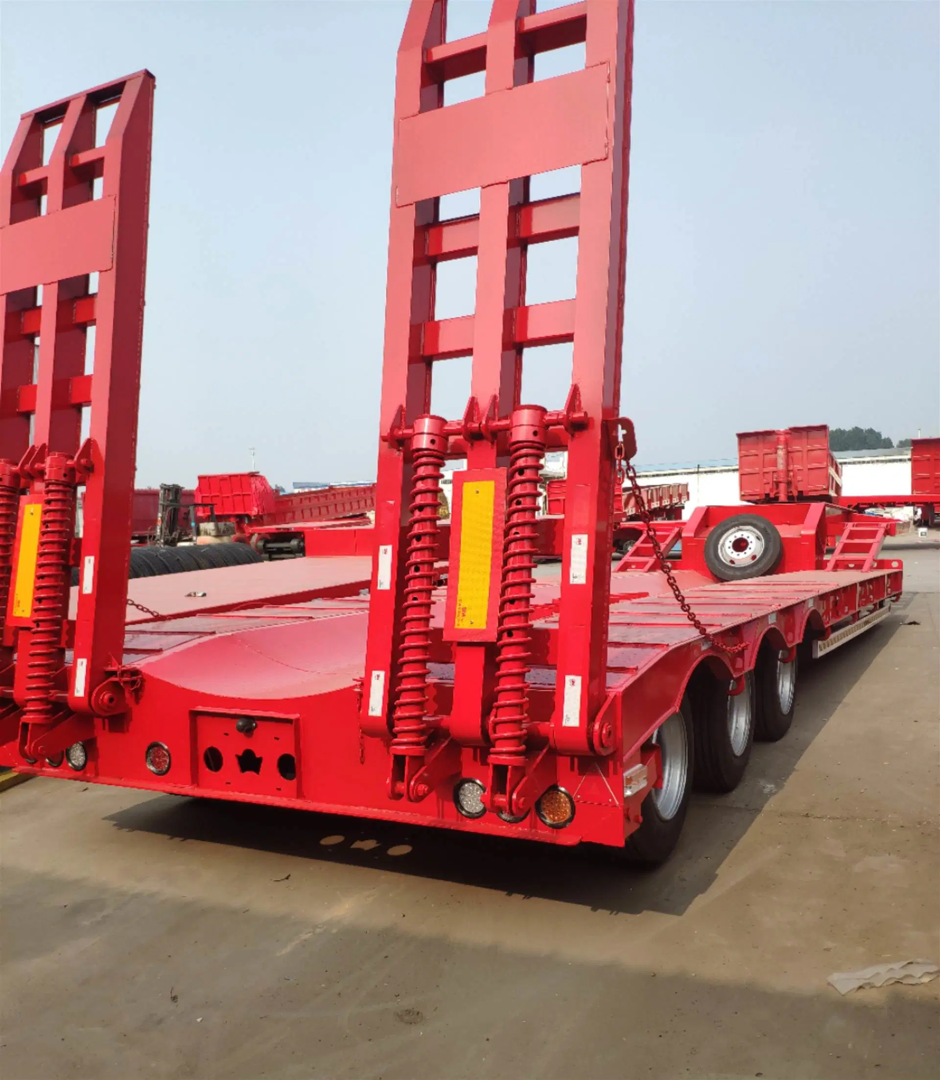 Transport Low Bed Trailer Low Loader 3 Axle 60/70/80 Tons Lowbed Truck Semi Trailer