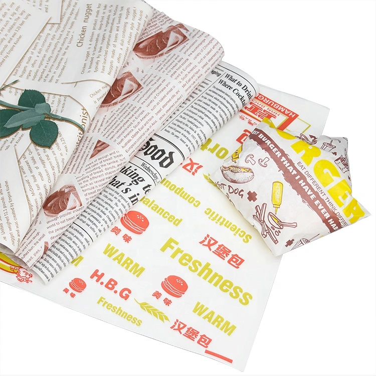Hamburger Paper Wrapper Customized Hamburger Restaurant Cake Grease Proof Fast Food Packaging