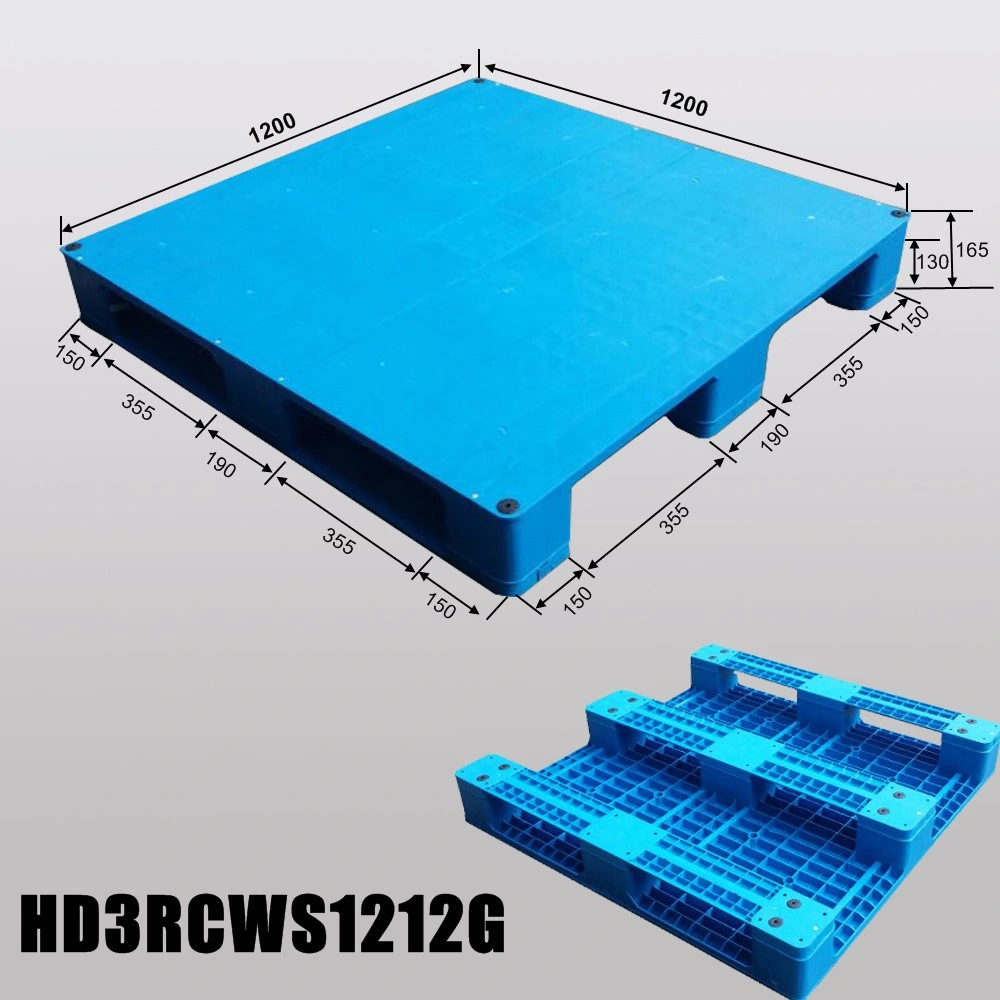 Pharmaceutical Industries 3 Skids Plain Plastic Pallet with Steel Reinforcement