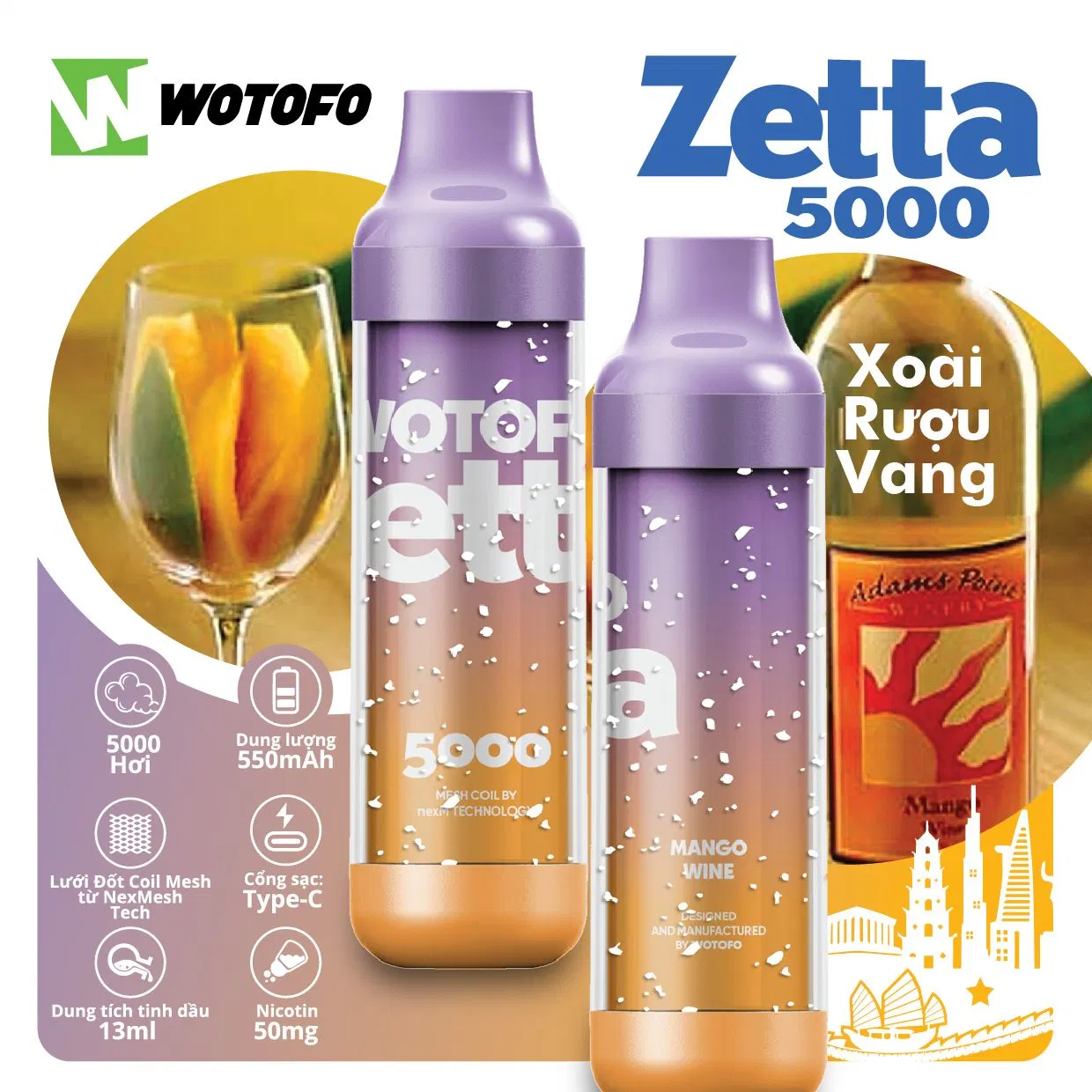 Vape China Ecigarettes Original Wotofo Zetta 5000puffs Disposable/Chargeable Pod Pods Device Vs Randm Dazzle 5K Hits Elf Bc5000 5K Pod