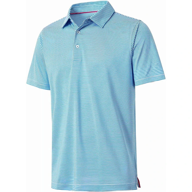 Men's Stripe Polo Shirts Golf Sports Upf Dry Fit Performance Polo