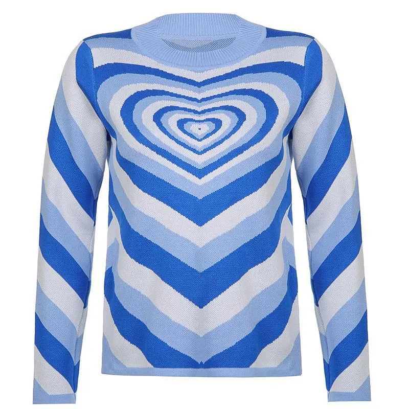 La fábrica de ODM Raya personalizado Oen la ropa de manga larga de Color de Jacquard de tejer Pullover Mujer Jersey