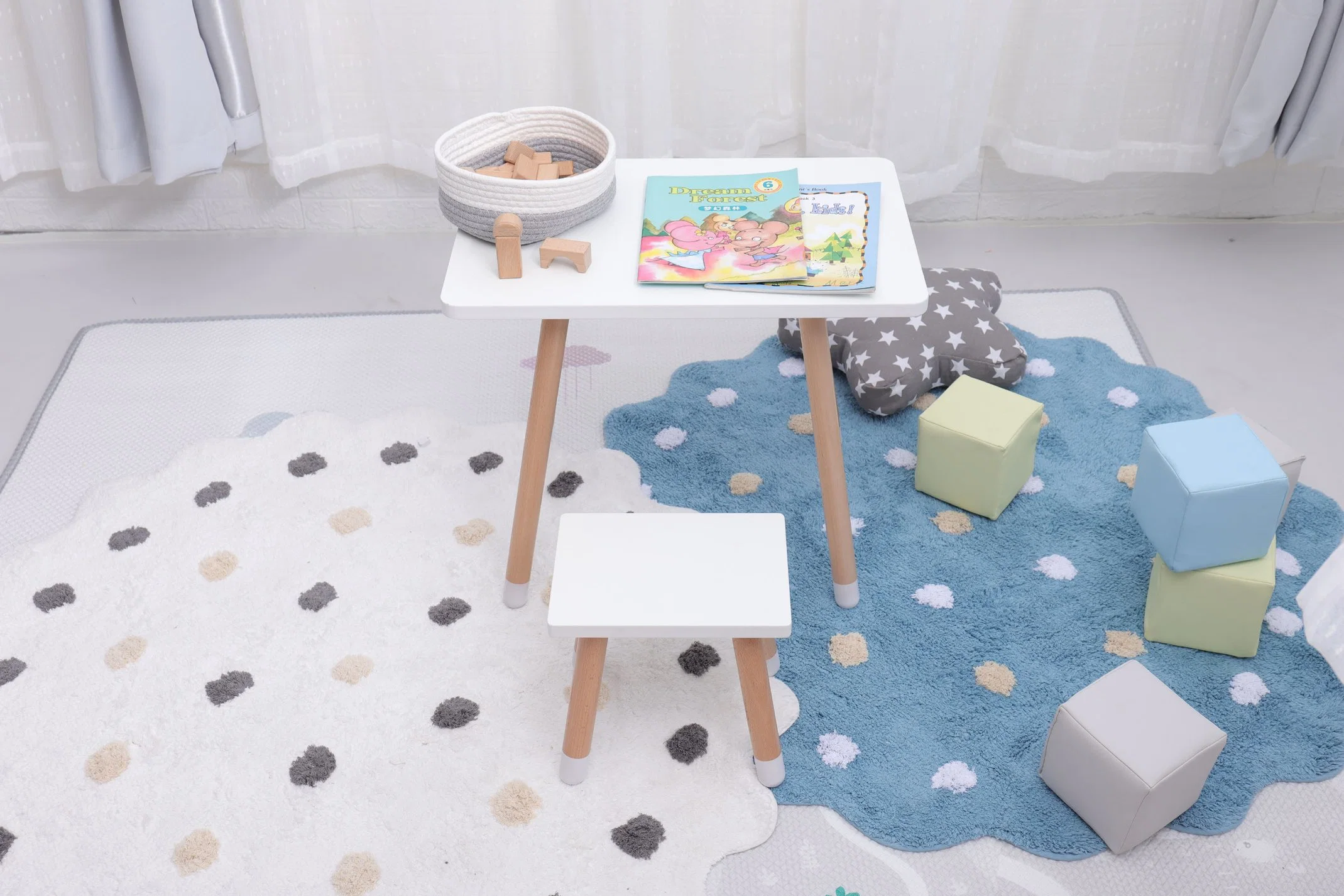 Wholesale Wooden Kids Table and Chair Children Study Desk Set