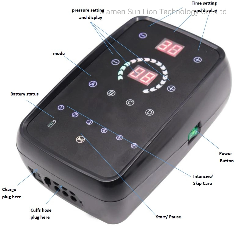 Rechargeable Electric Air Compression Leg and Hip Massager