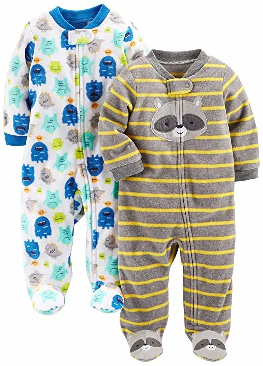 Boys' Winter Warm Fleece Footed Sleep and Play Suit Toddler Baby's Clothing Wear