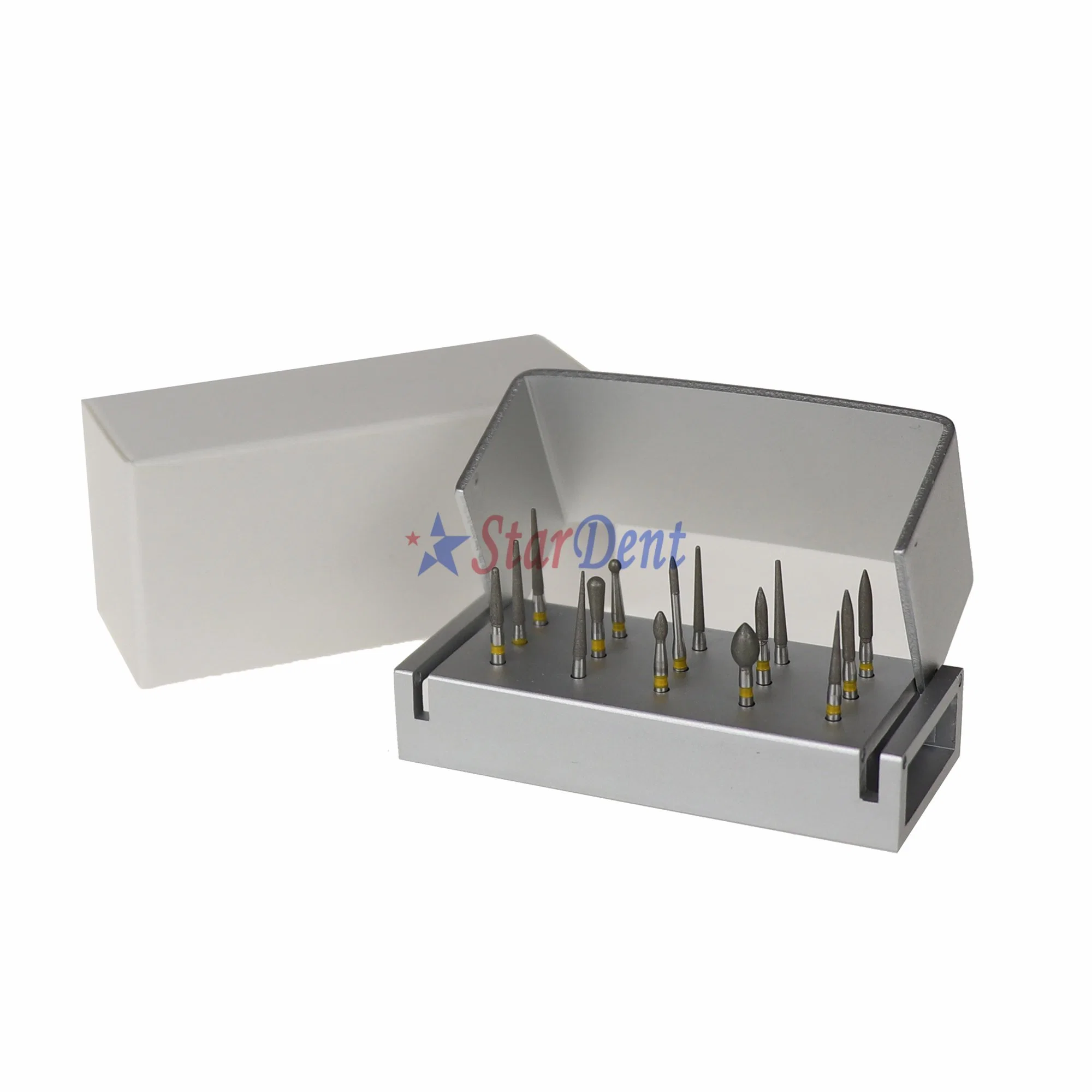 Dental Disinfection Box with Diamond Burs Kit Sterilization Burs Box