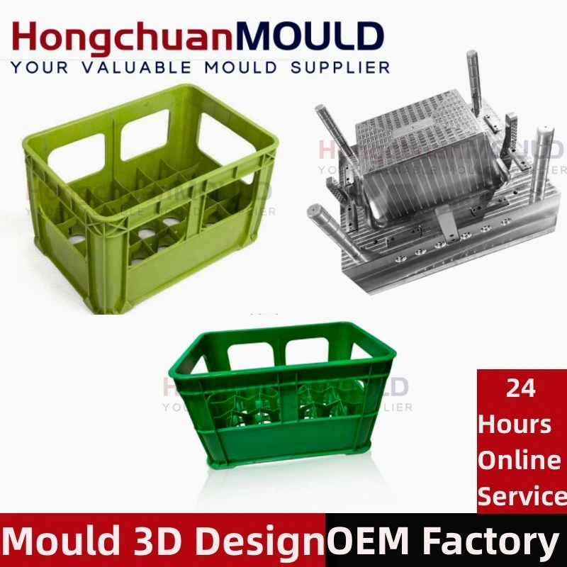 Moldes de inyección de crate de botella de leche de HDPE con diseño de molde cúbico