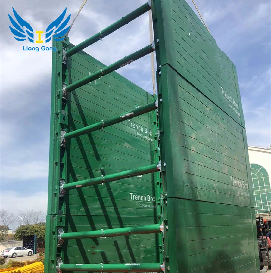 China Lianggong Manufacture Competitive Price Light-Weight Customized Shoring Formwork Trench Box for Pipeline Laying Construction