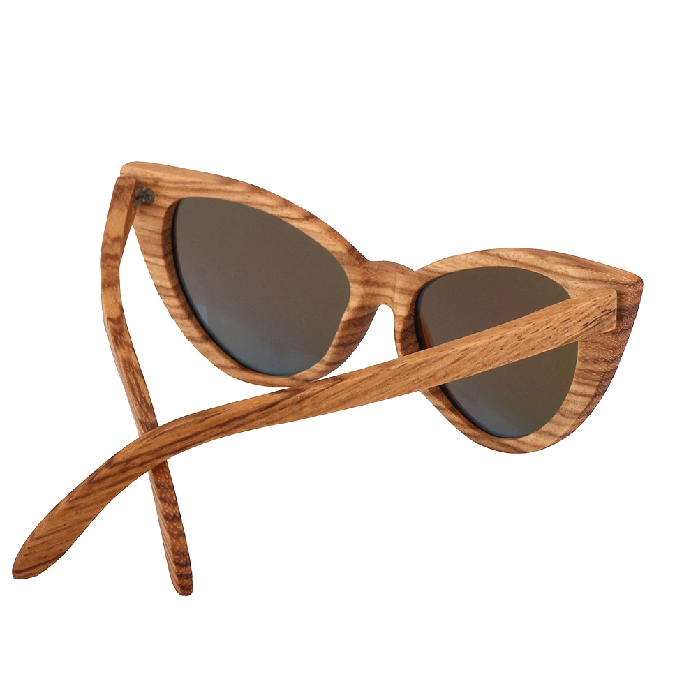 Bambus und Holz Cateye Rahmen Tac mit Spiegel UV400 Sonnenbrille