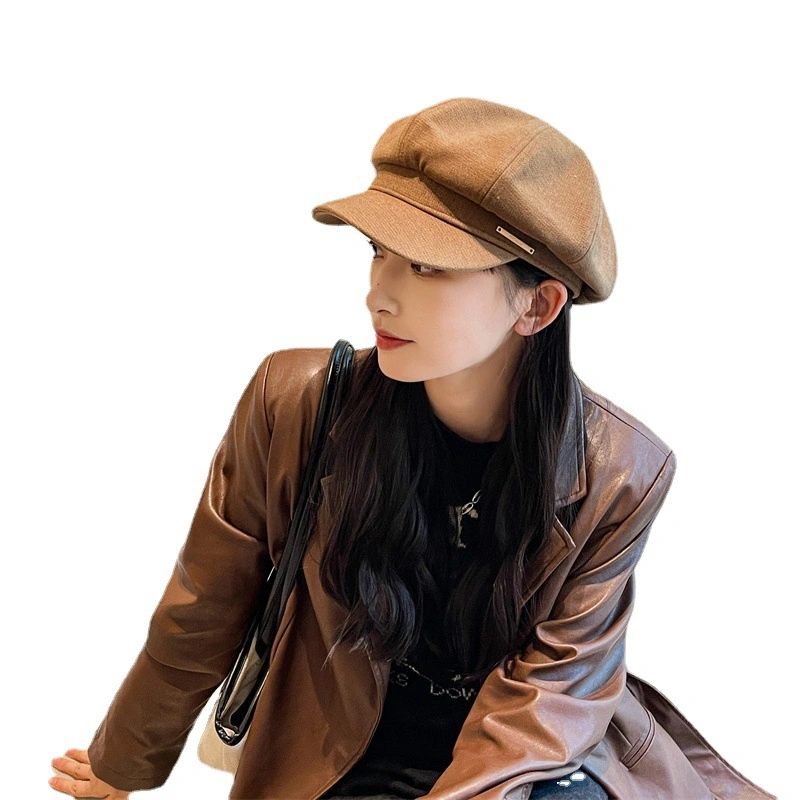 El logotipo de personalizar el diseño de moda 2023 Mujer Beret Newsboy Hat lana francés clásico Pac Hat