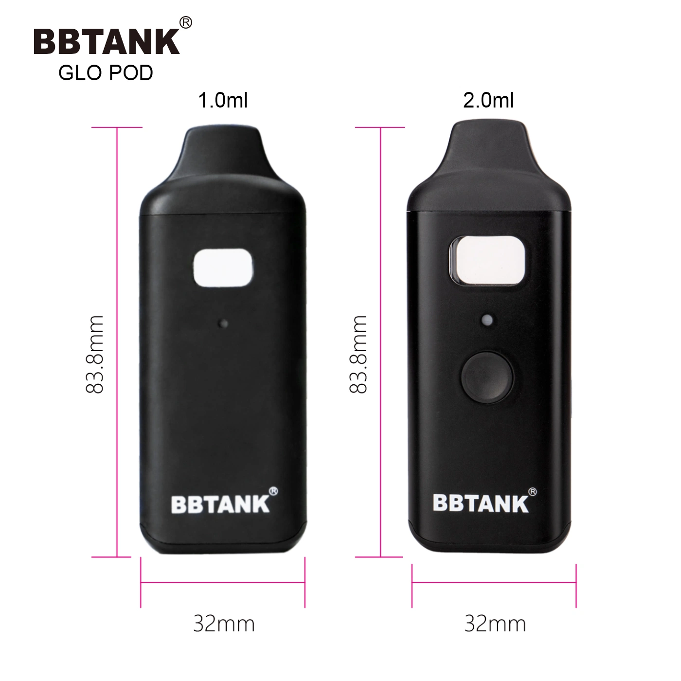 Colorful Disposable/Chargeable E Cigarette Bbtank Thick Oil Atomizer D8 Vape Pen