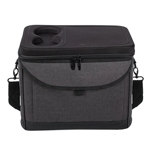 Large Promotion Black Insulated Picnic Cooler Bag, Meal Management Bag for Lunch with Cup