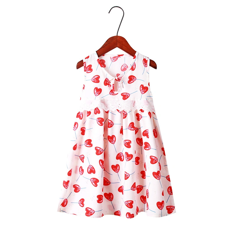 New Arrival Summer Girl Clothes Cotton Skirt Sleeveless Printed Dress Sweet Lovely Children Clothes UV-Proof Fashionable Dress