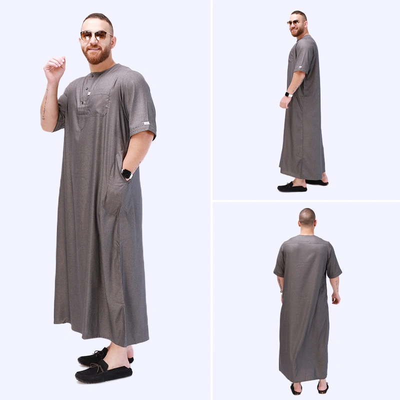 The Arab Nation Men's Robes Long Middle East Muslim Dress with Short Sleeves The Big Yards