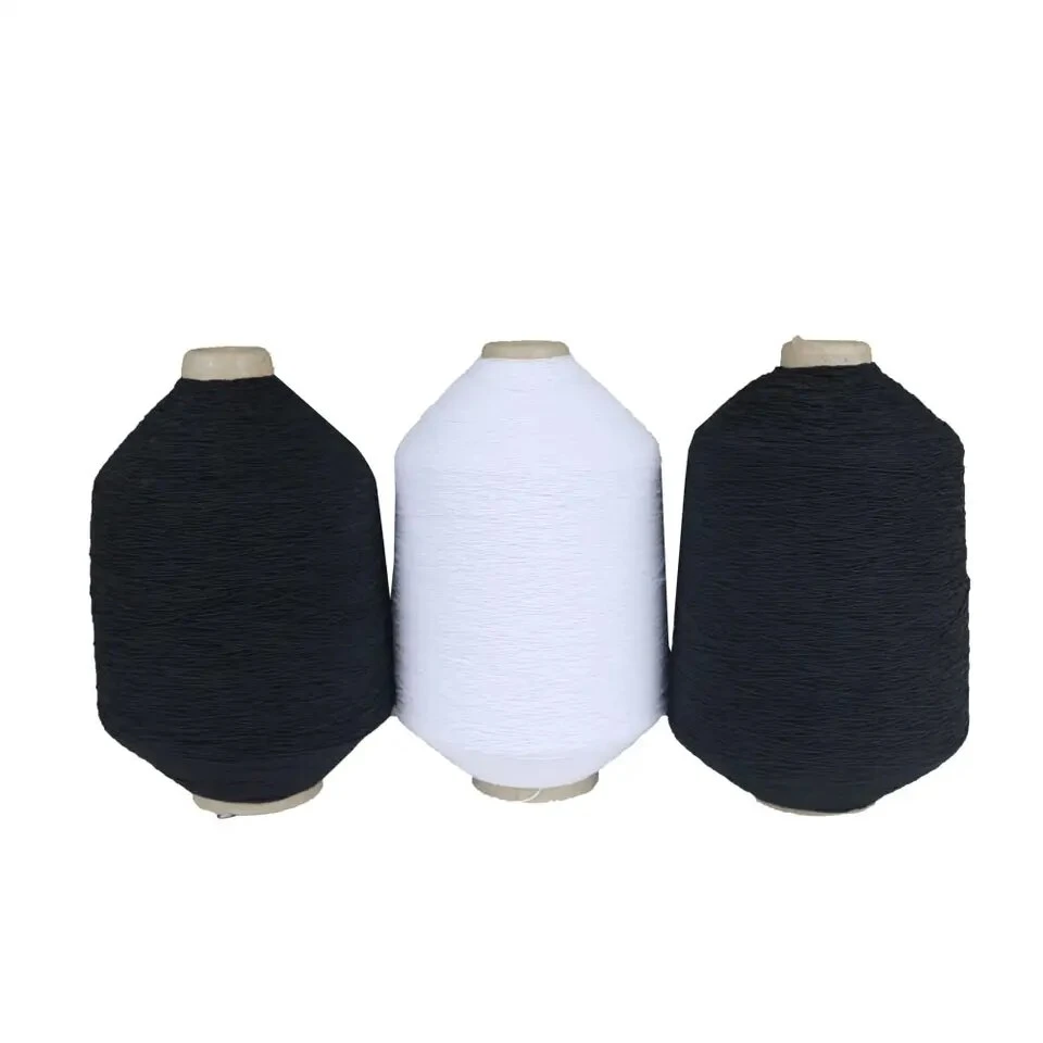 Fashion Polyester Knitting Yarn; Spandex/ Lycra Polyester Double Rubber Cover Yarn