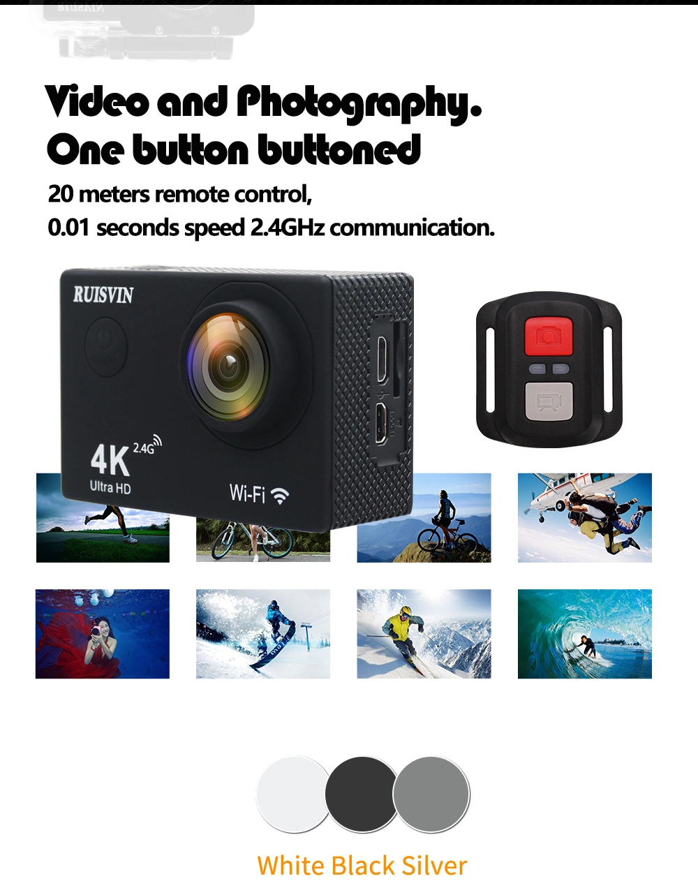 كاميرا فيديو كاميرا Action Cam الرقمية V3r Action 4K Action Cam عالية الوضوح