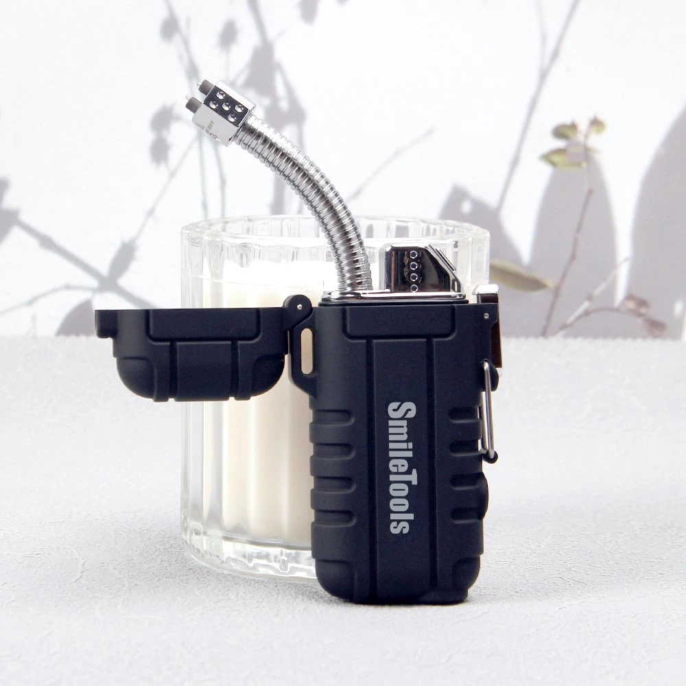 Nuevo exterior USB eléctrico recargable Dual plasma Cigarro fumar Outdoor Survival Camping Lighter Logo personalizado