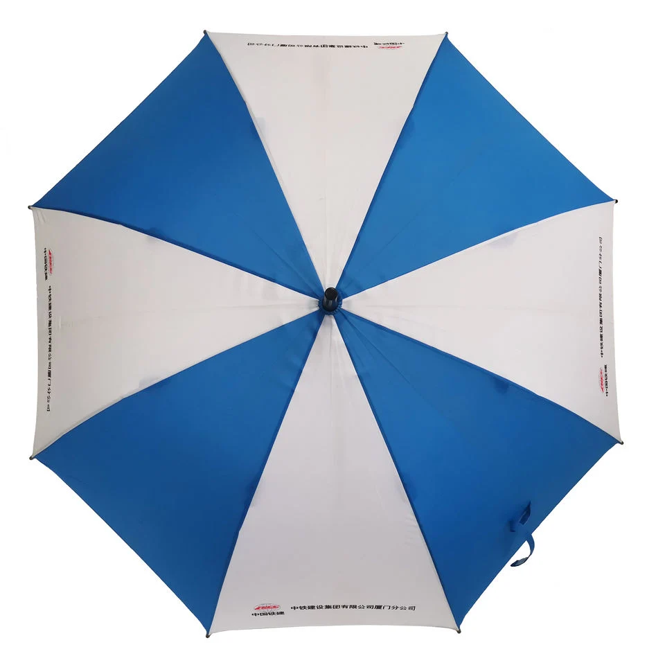 Straight Auto Open Logo Printing Sun and Rain Walking Stick Gift Guest Umbrella