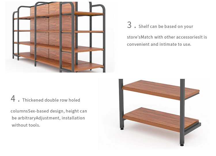 Dragonshelf Original Factory Supermarket Advertising Display Stand Shelf Wood Supermarket Store Shelves