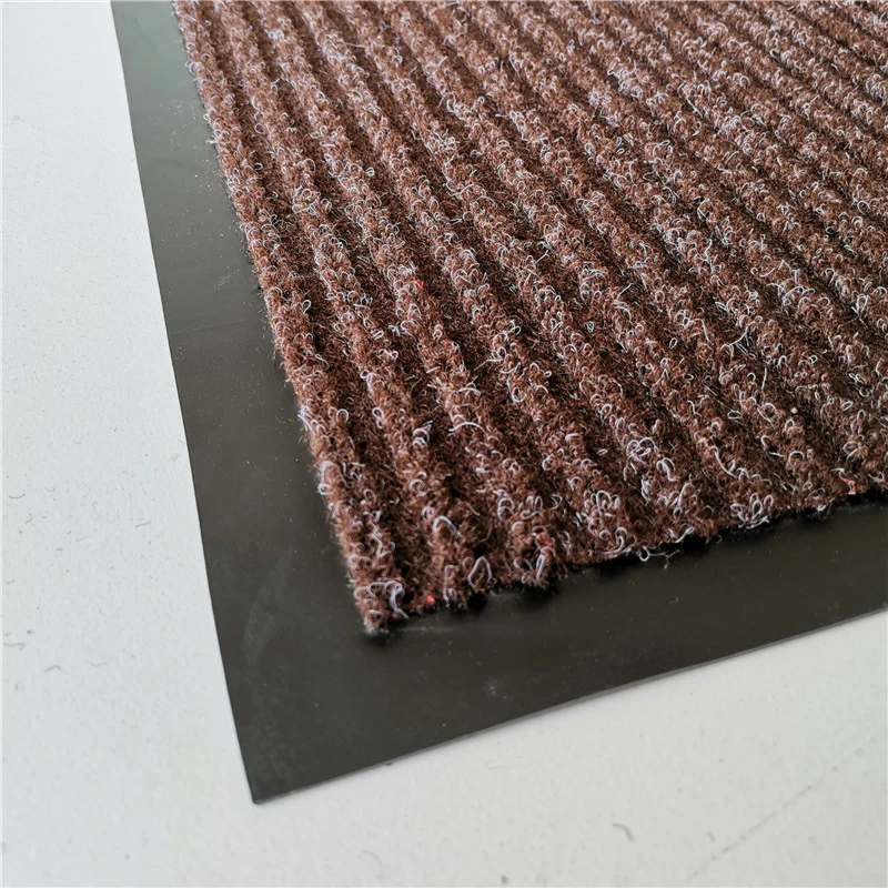Non Slip Indoor Outdoor Entrance Doormat Stripe Floor Carpet Ribbed Door Mat with PVC Backing