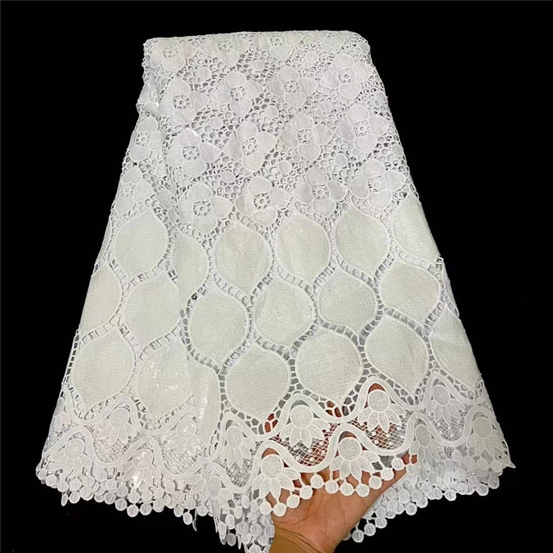 Nouvelle conception de produits chimiques de la broderie dentelle Guipure tissu 100 %