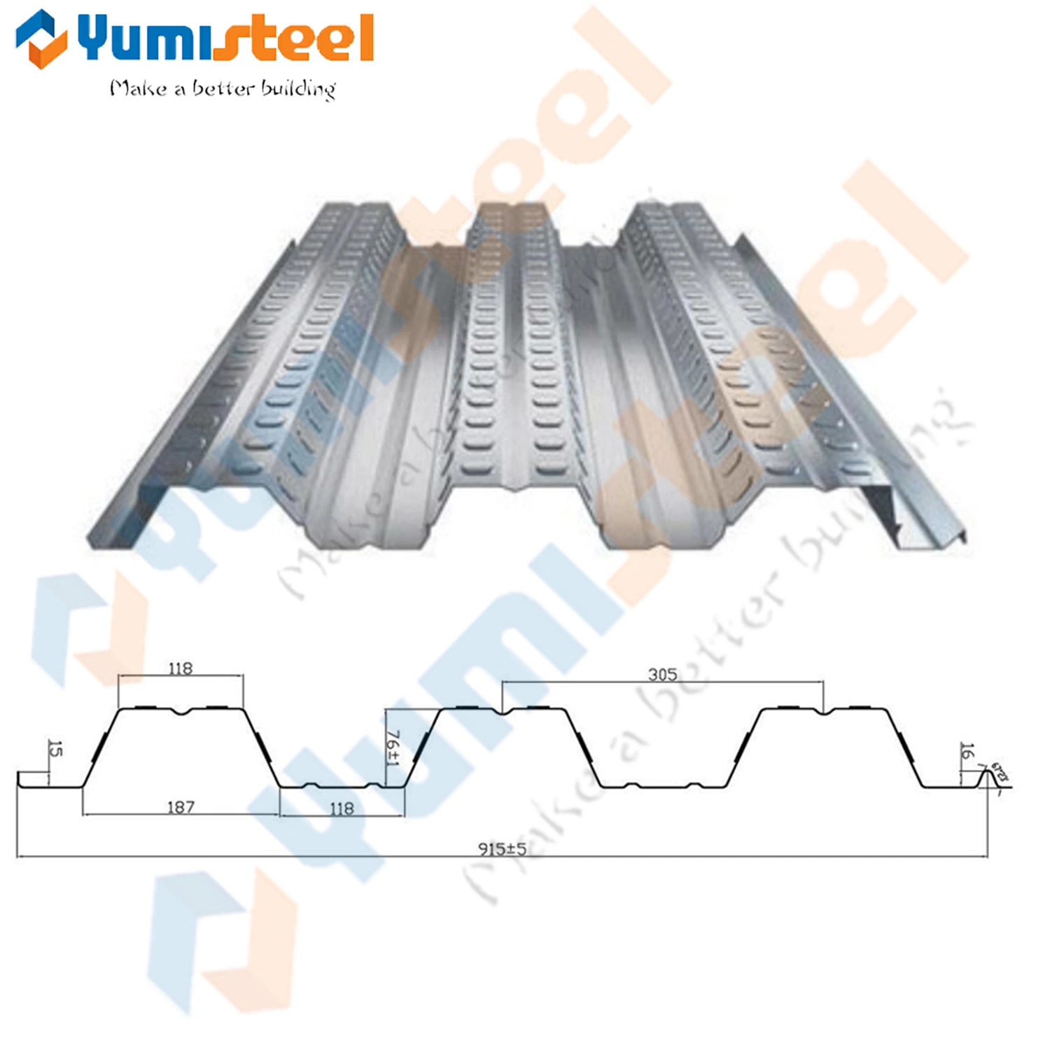 Multi Rise Building Material Galvanized Structure Steel/Metal Floor Decking Sheet