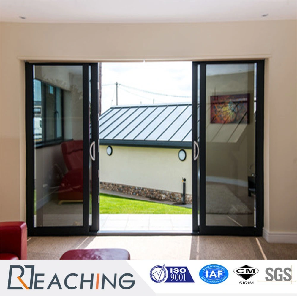 Two Tracks Four Panels Sliding Aluminum Profile Glass Door with Good Quality