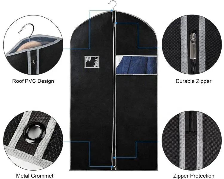 Hanging Garment Bag Lightweight Clear Full Zipper Suit Bags PEVA Moth-Proof Breathable Dust Cover for Closet Clothes