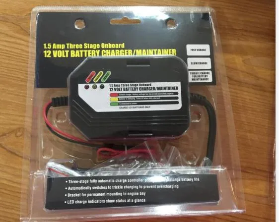 1.5A/12V 3-Step Fast Charging Smart Car Battery Charger