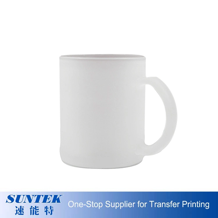 Wholesale DIY Promotion Gifts Dye Sublimation Transfer Blank Frosted Glass Matte Handgrip Beer Mug 11oz