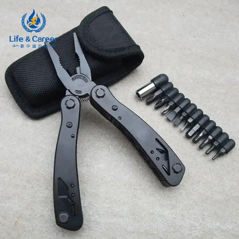 14 in 1 Multi Tool with Safety Locking Stainless Steel Multi Tool Pliers Screwdriver with Nylon Sheath for Outdoor Camping