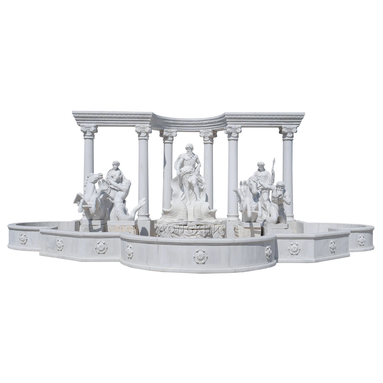 Nature Marble Greek God Poseidon Marble Statue Garden Fountain