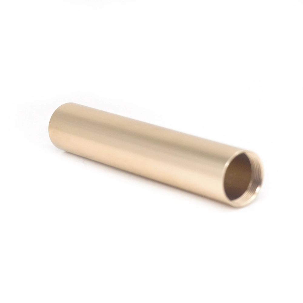 Dongguan Hardware Custom Threaded Pipe Copper Plating Aluminum Tube High Precision Brass Turned CNC Machining Turning Parts