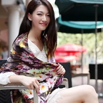 Digital Printed Pure Mulberry Silk Satin Women&prime; S Scarf Apparel Accessories