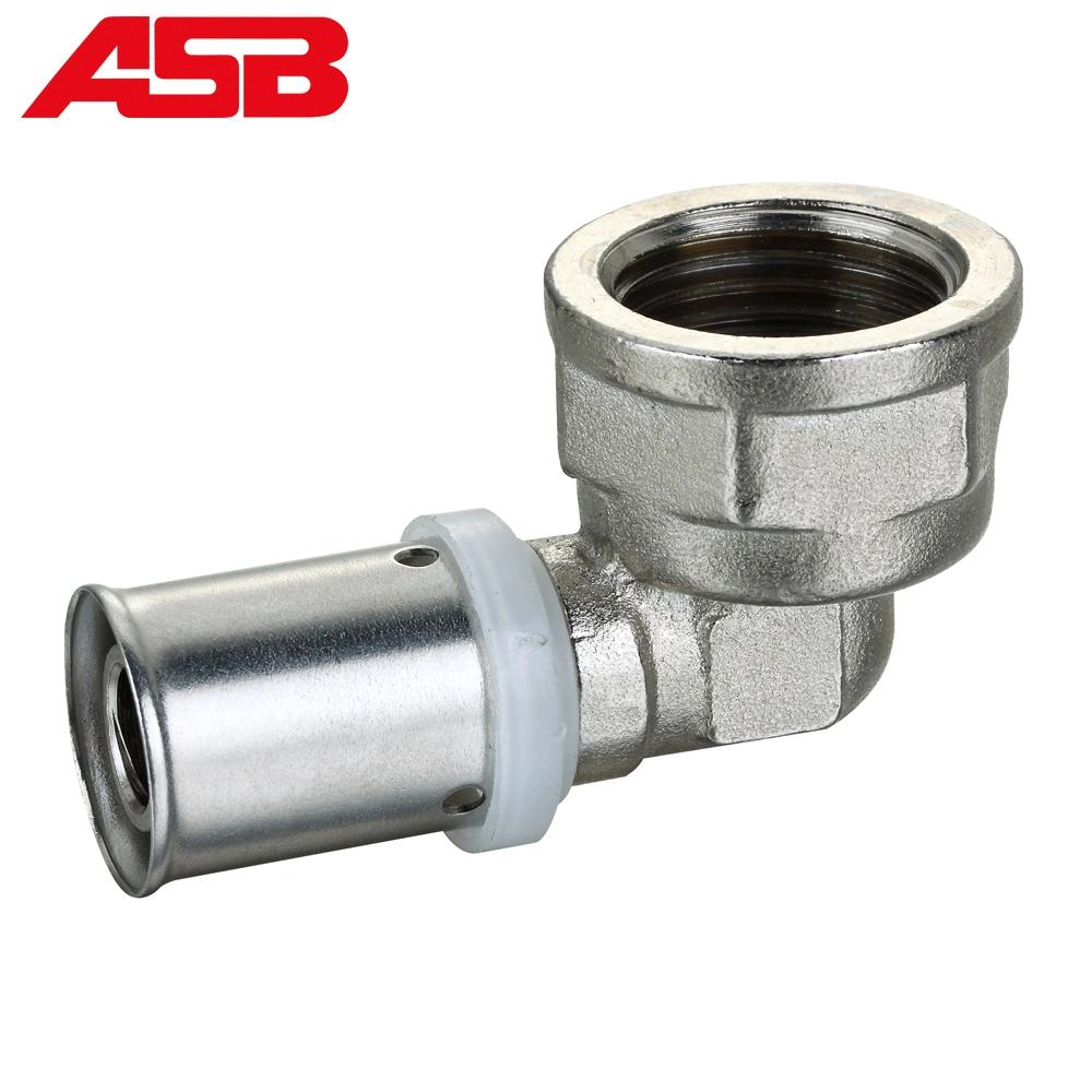 Asb Brass Press Pipe Fitting Thread Elbow Fitting for Pex Al Pex Hot Water Floor Heating Pipes