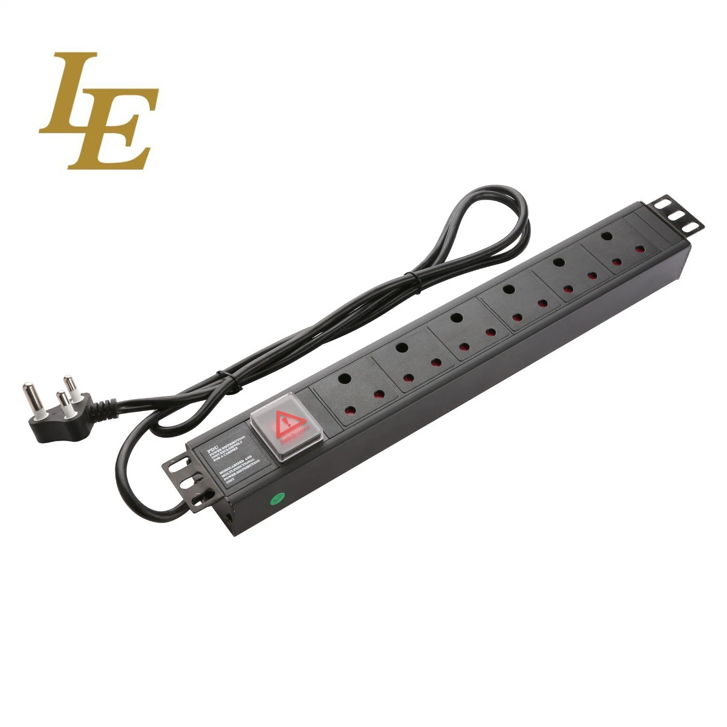 Le PDU Black Colour 19 Inch South African Type Server Rack Mounted PDU