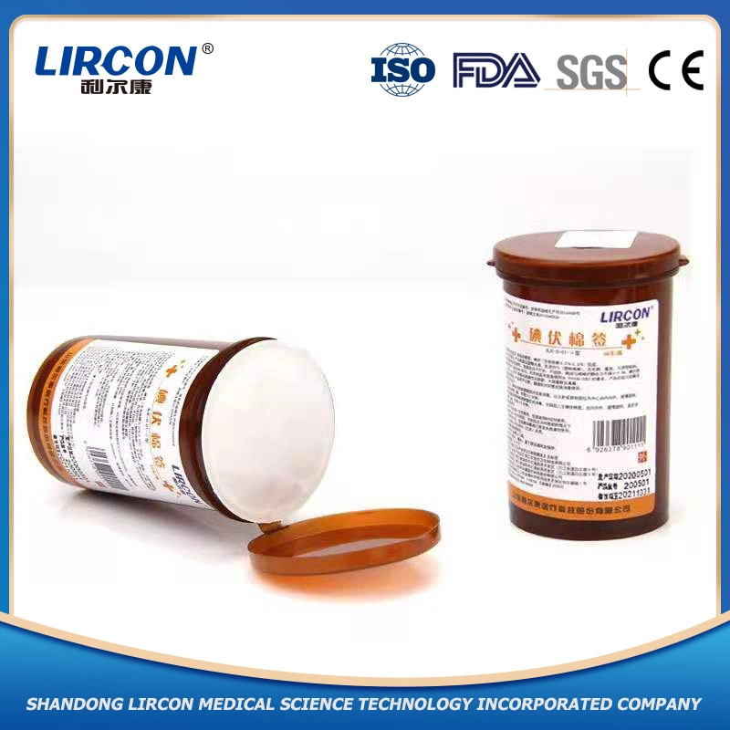 Barrel Design Iodophor Sterile Iodophor Liquid Filled Cotton Swab