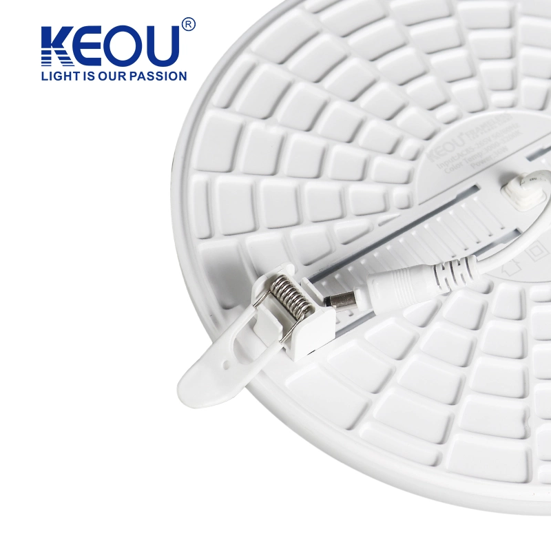 Keou RoHS Naturel Blanc 9W 18W 24W 36W Lumière de Plafond Ronde Encastrée à LED Panneau Lumineux