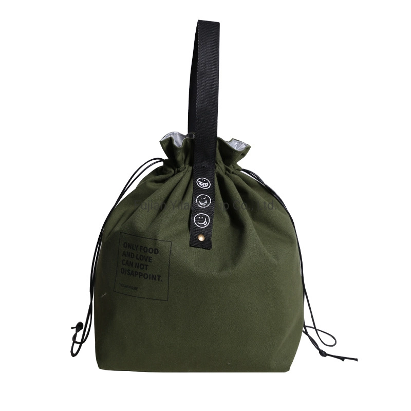 Canvas Cotton Lunch Box Bag Tooling Wind Insulation Portable Meal Cooler Bag Waterproof Office Worker Fashion Bento Bag